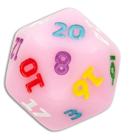 Flytanium Dessert Warrior® D20 Twenty-Sided Dice Donut Pink (1 Die)