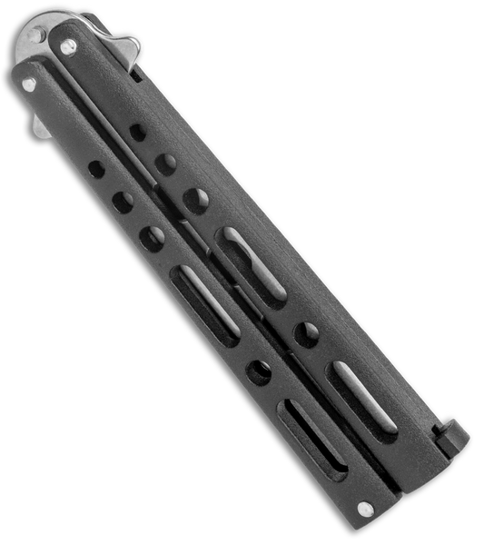 Bear & Son Clip Point Butterfly Trainer Knife Black (4.5" SW)