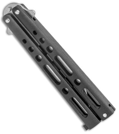 Bear & Son Clip Point Butterfly Trainer Knife Black (4.5" SW)
