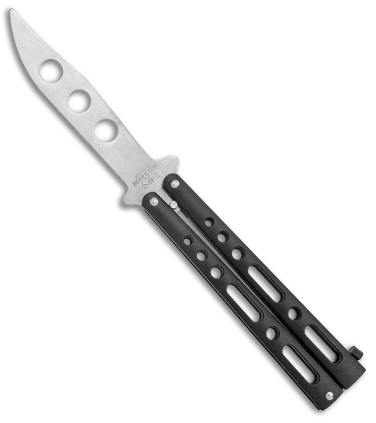 Bear & Son Clip Point Butterfly Trainer Knife Black (4.5" SW)